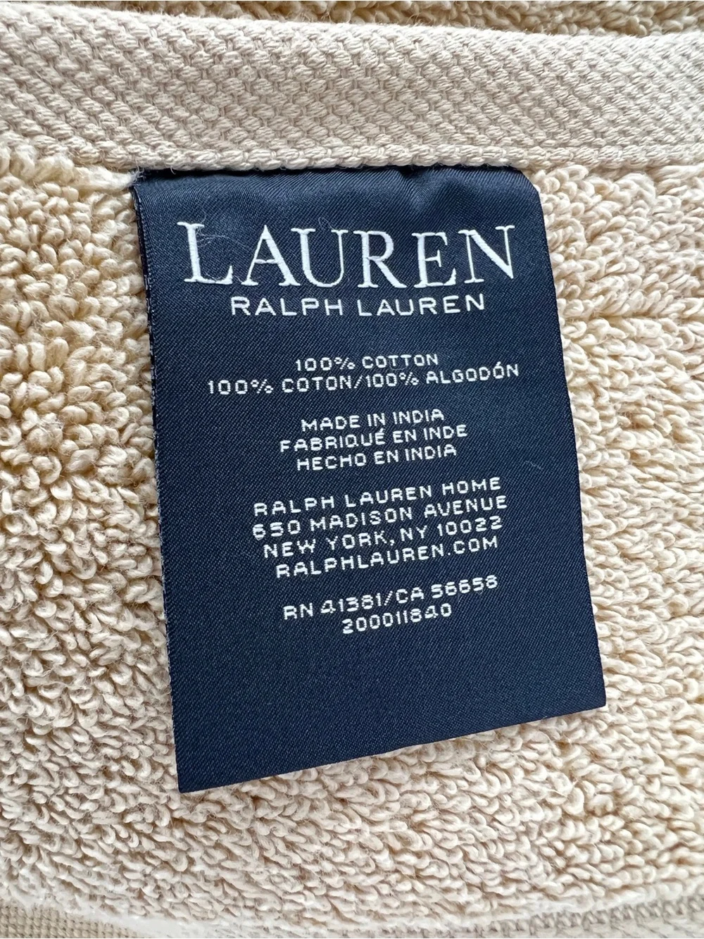 Ralph Lauren Wescott Bath Towels Soft Achre Plush 100% Cotton 2 Pc Set NEW